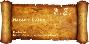 Matern Erika névjegykártya